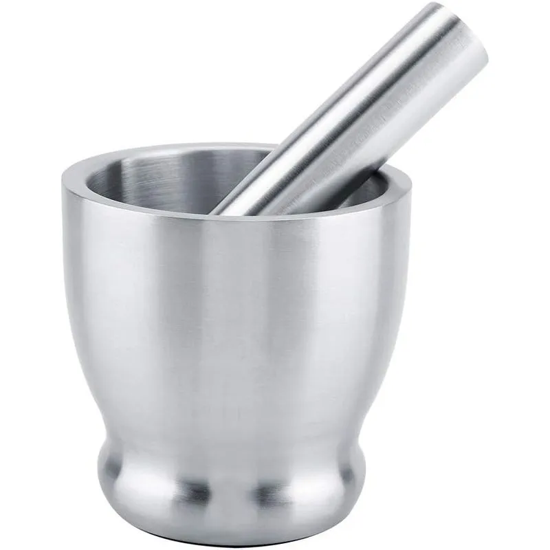 Argamassa De Aço Inoxidável E Conjunto De Pilão Spices Grinder Pill C