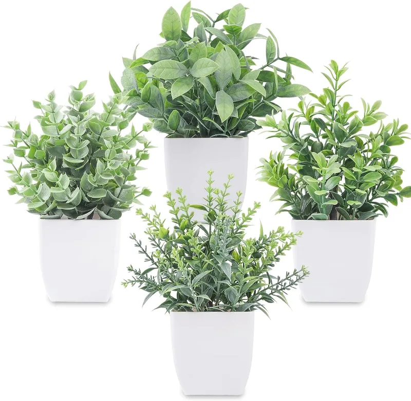 4 Packs Plantas Falsas Mini Plantas Artificiais Em Vasos De Plantas F