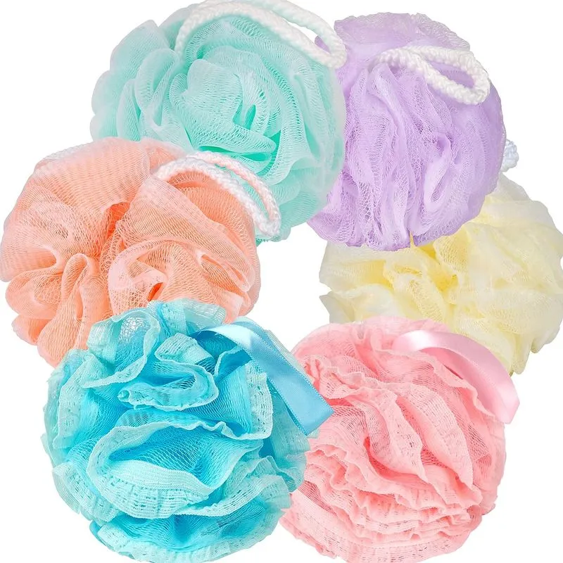 6pcs Banho Buchas Chuveiro Puff - Banho Bucha Esponjas Para Show