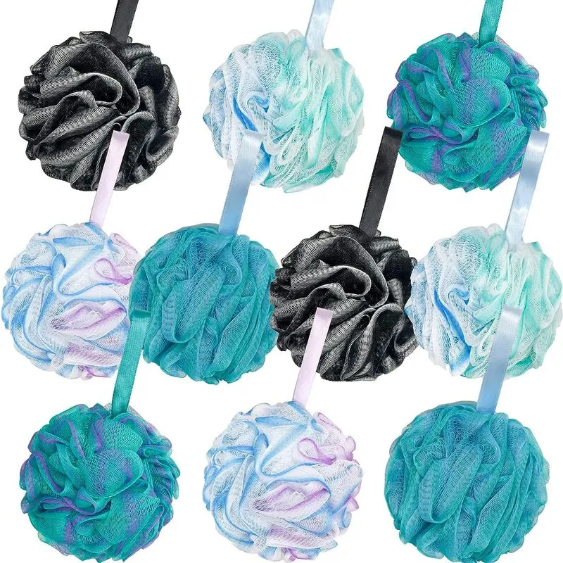 10 Pack De Banho De Chuveiro Esponja Buchas 40g Malha Pouf Banho Scrunc