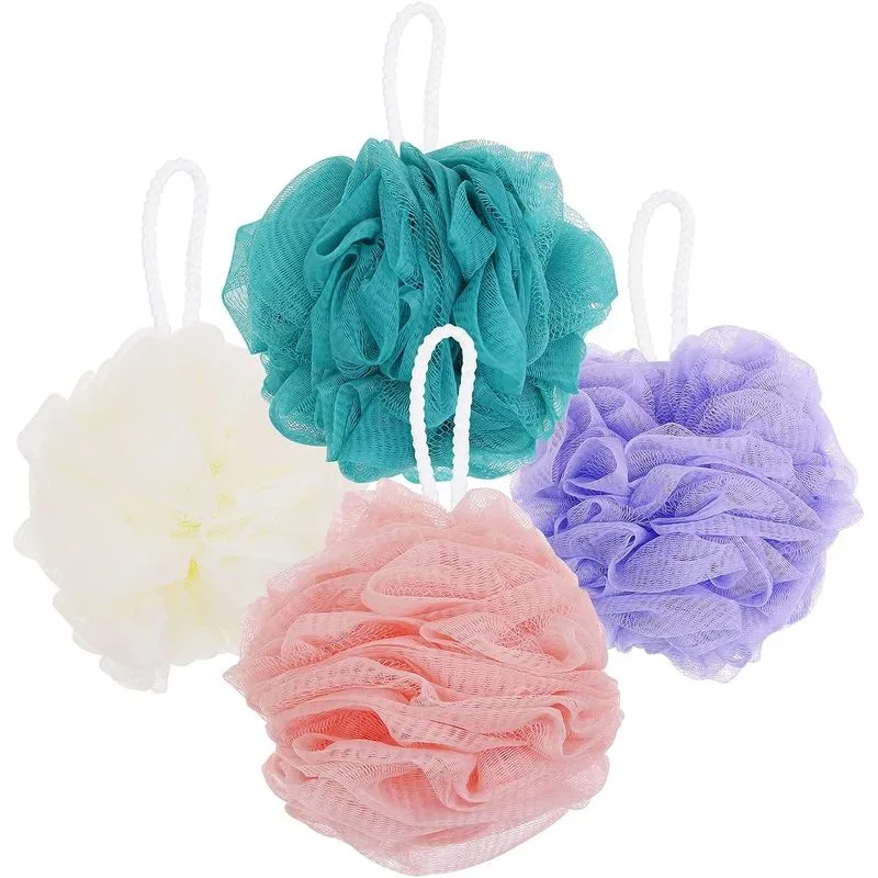 4pcs Banho Chuveiro Bucha Esponja 60g Malha Bolas Esponja Esfoliação