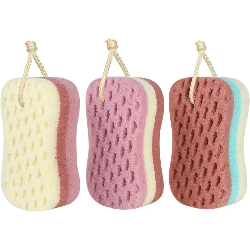 3 Pcs Esponja De Banho Para Mulheres Homens Crianças Esponja Bucha Corpo S