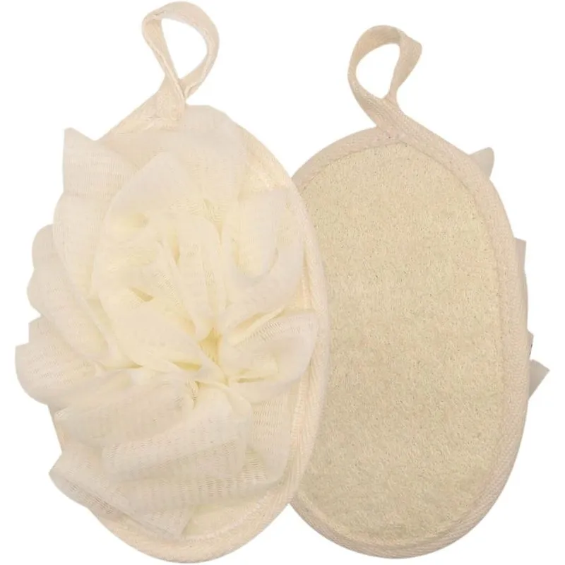 Esponja De Bucha Natural 2pcs Esponja De Banho De Chuveiro De Dupla Face 4