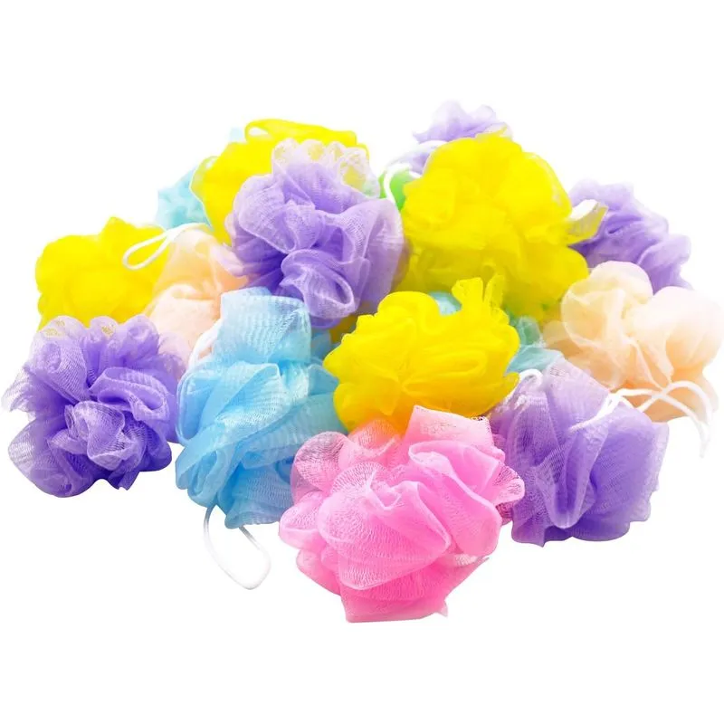 20pcs Buchas Mini Chuveiro Esponja Esfoliante Pufe Banho Malha