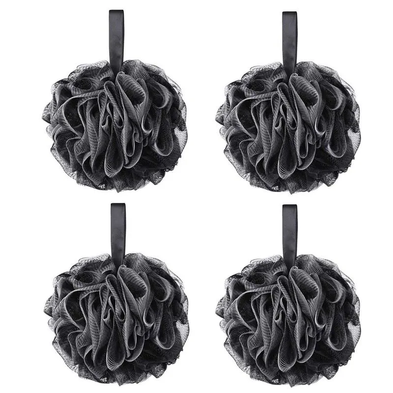 75g Xl Black Loofah Esponja Para Esfoliante Banho Macio Puff