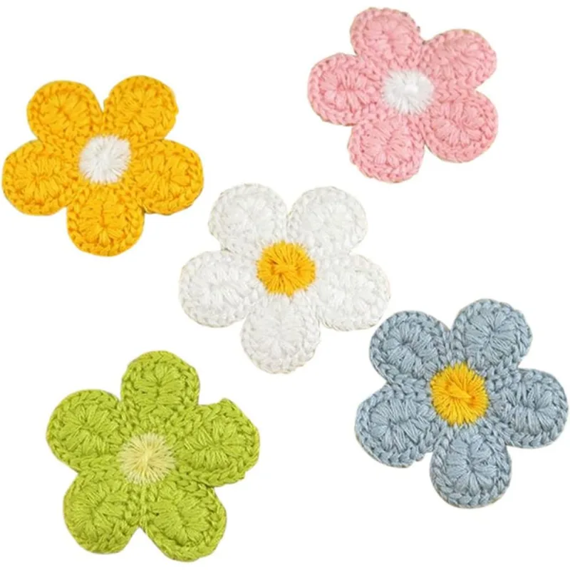 20pcs Bordado Apliques Patches Mão Crochê Doilie Flowe