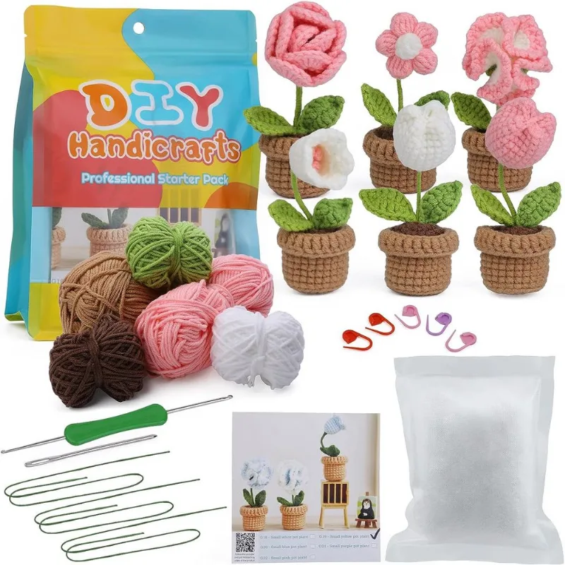 Kit De Crochê Kit De Crochê Para Iniciantes Kit De Tricô Flor Cr