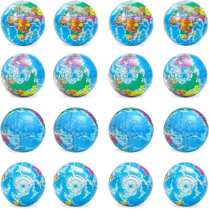 16 Pcs Globo Squeeze Bolas 3 Polegadas Terra Stress Relief Toys