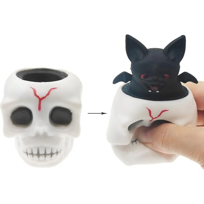 Squeeze Skull Toy Descompressão Bat Skull Cup Fidget De Páscoa