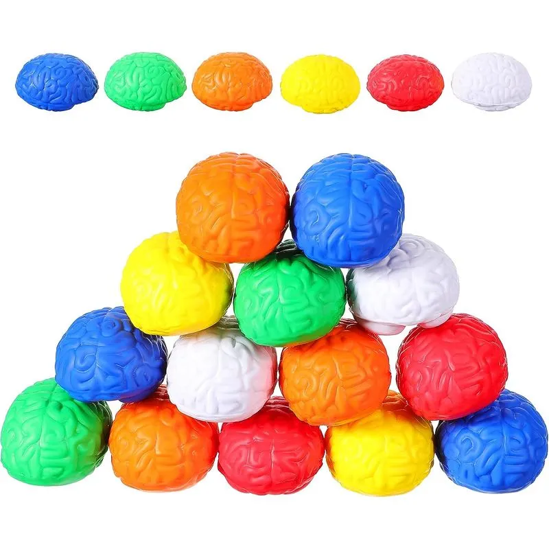 20 Peças Mini Brain Stress Ball Halloween Brain Toy Mão Mu