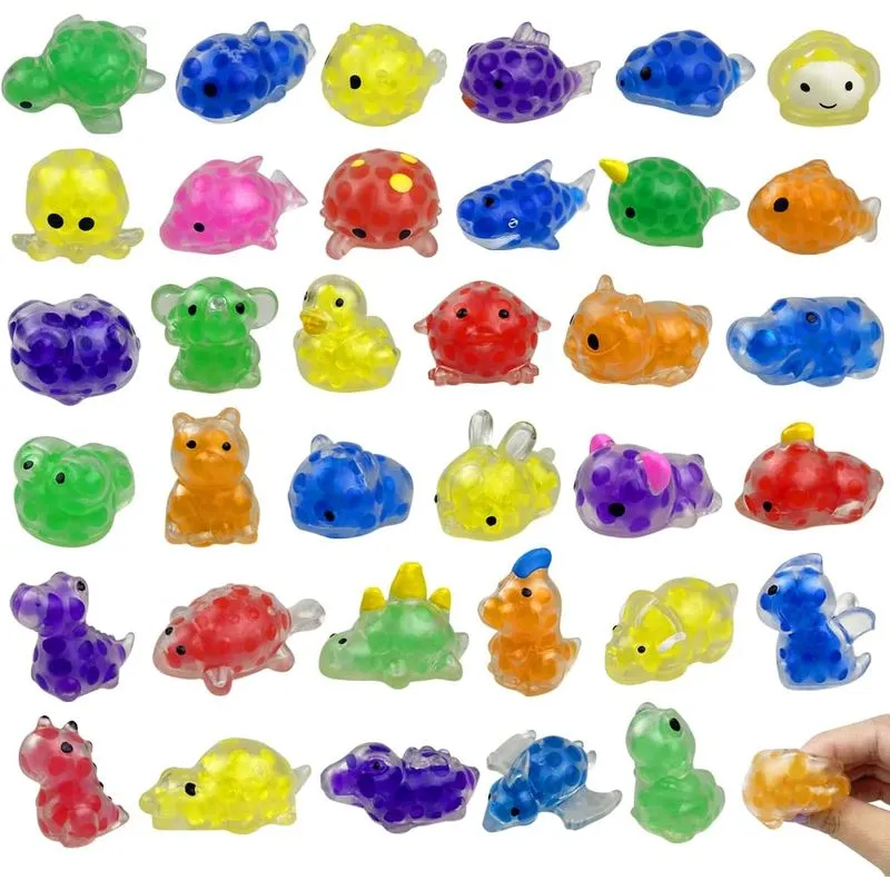 36 Pcs Bolas De Estresse Sensorial Com Contas De Água Animal Dinossauro
