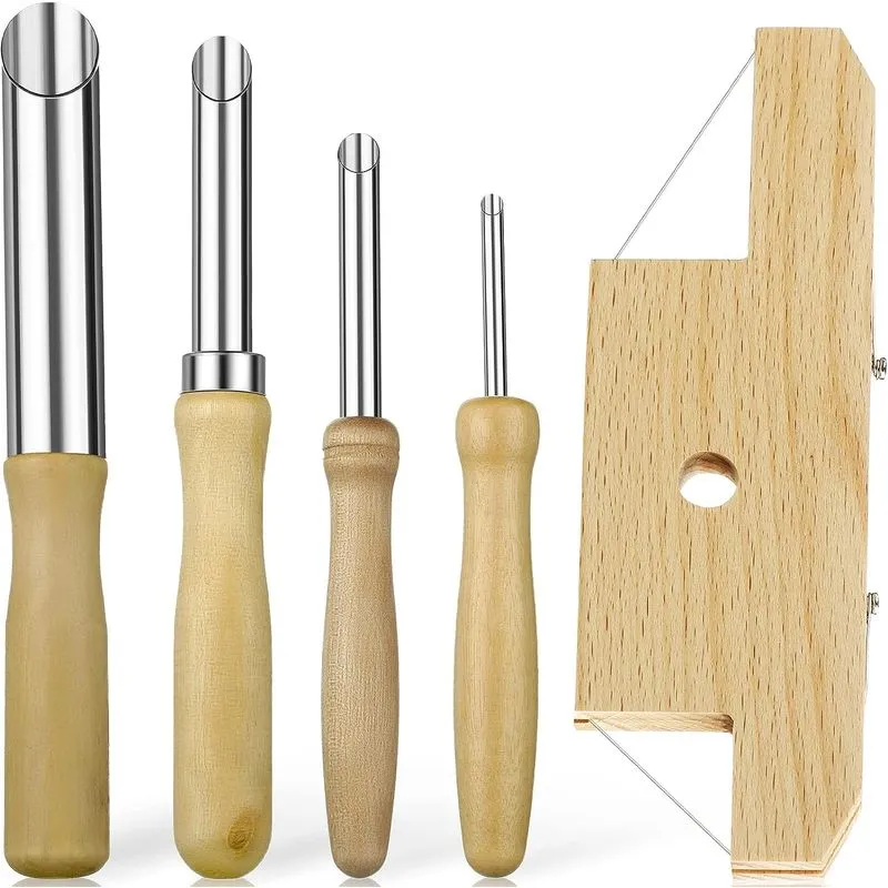 5 Pcs Cerâmica Argila Conjunto De Ferramentas Inclui Madeira E Arame Chanfro