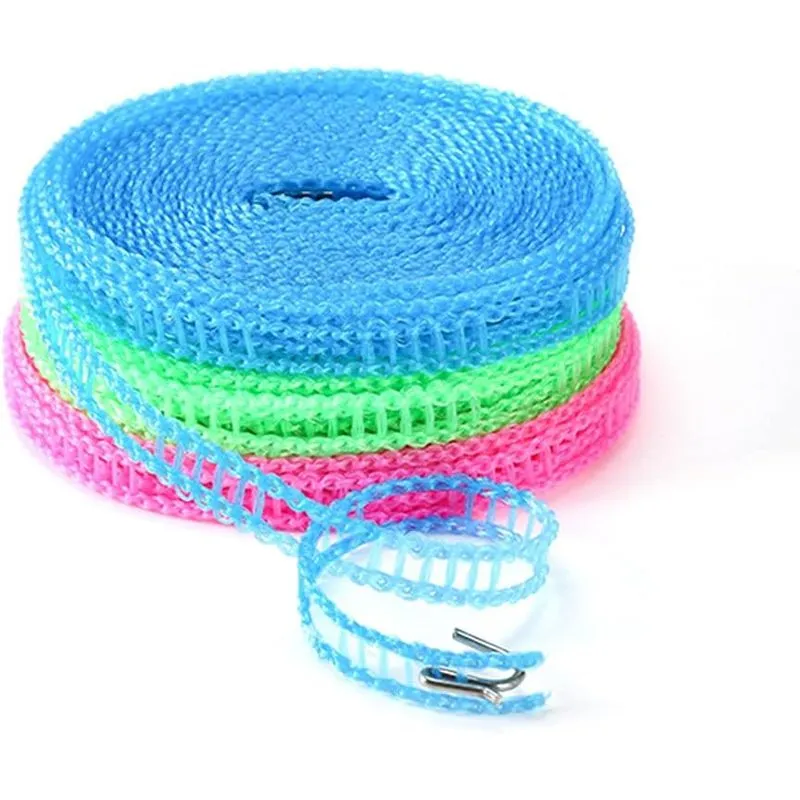 3 Pacote De Varal De Nylon Ajustável Rosa Azul Cor Verde
