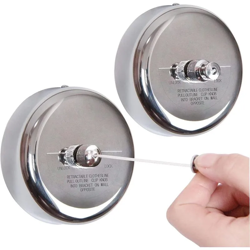 2 Pcs Varal Retrátil 304 Aço Inoxidável Durável Wi