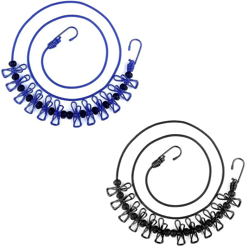 2 Pack Varal De Viagem Portátil Com 12 Varais Adju