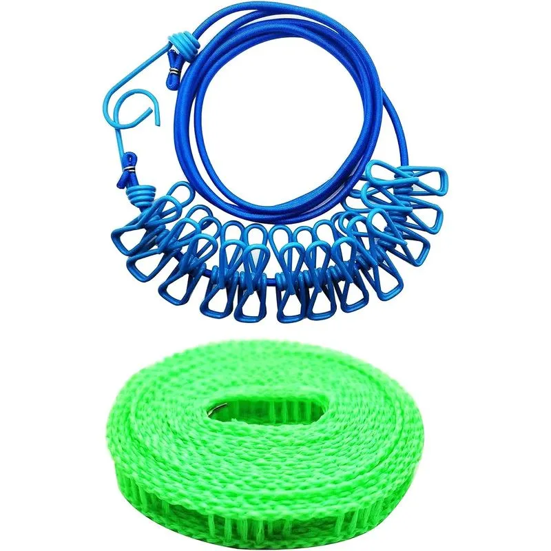 Varal De Nylon De Viagem À Prova De Vento Cabide Portátil De 2 Peças