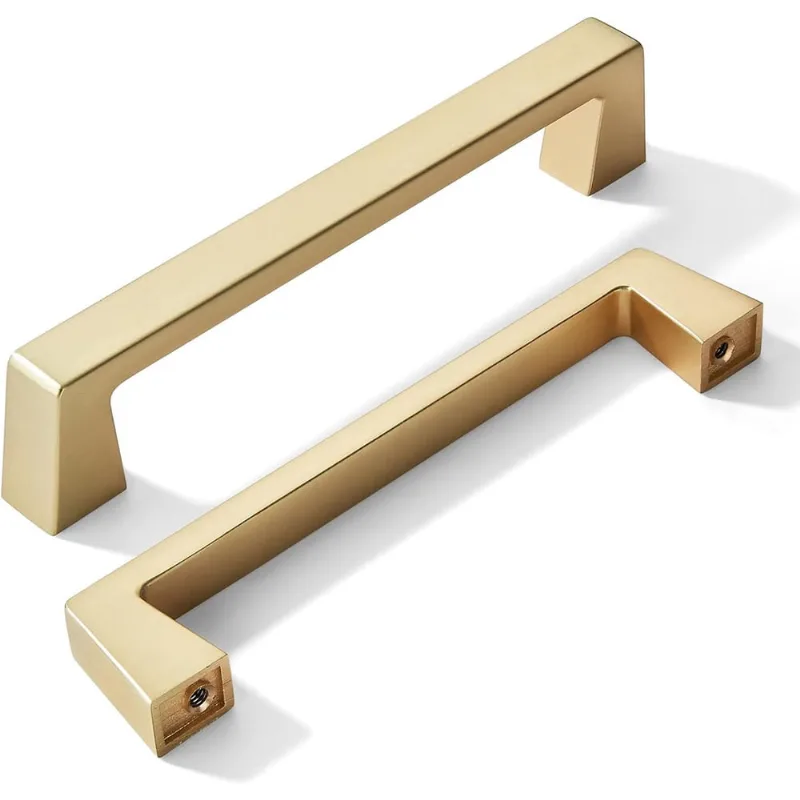 6 Pack 5 polegadas (128mm) Cozinha Armário Puxa Escovado Ouro, Br