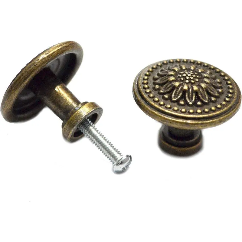 8 Pcs Bronze Knobs Antigo Puxadores De Gaveta Redonda Puxa Vintage