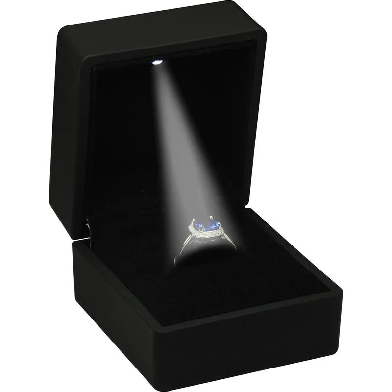 Caixa De Anel Preto Led Para Proposta Casamento Noivado Valente
