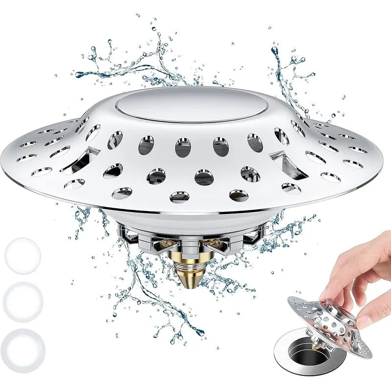 Tampa De Banheira Universal Com Dreno De Cabelo Catcher 2 Em 1 Up