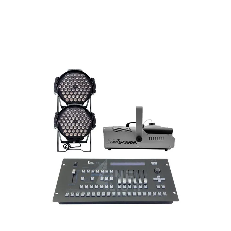 Kit 2 Par Led 60 Leds Rgb Full + Maq Fumaça 2000W + Mesa Pilot