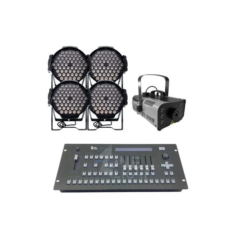 Kit 4 Par Led 60 Leds Rgb Full+maq Fumaça 1200w+mesa Pilot