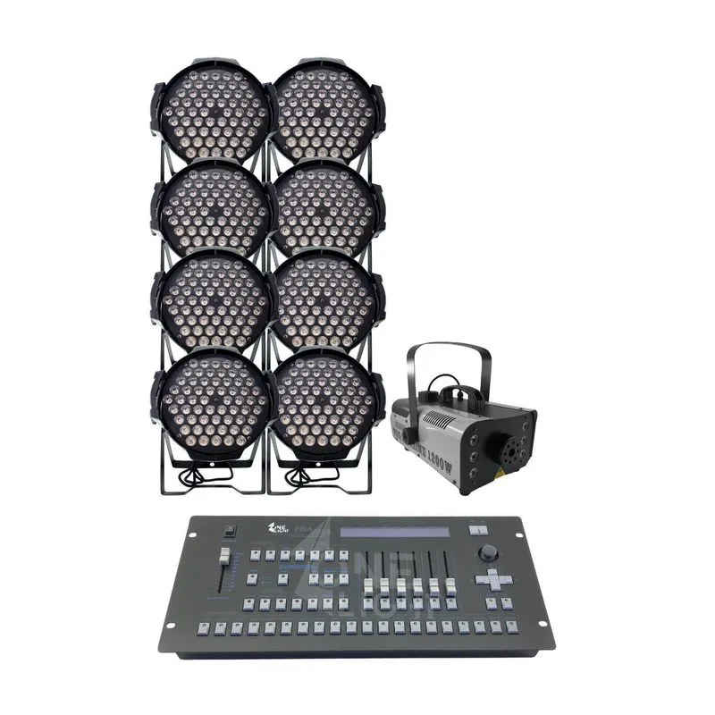 Kit 8 Par Led 60 Leds Rgb Full+maq Fumaça 1200w+mesa Pilot