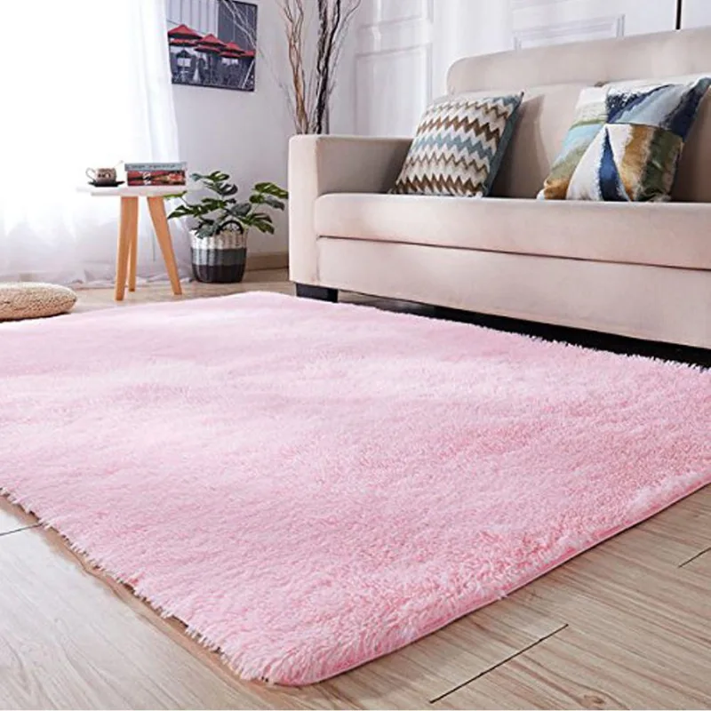 Tapete Shaggy Europa Rosa Bebê 1,00mx1,50m