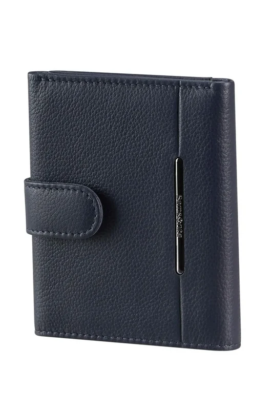 Samsonite ELUXE SLG Men's Navy Leather Wallet with Tap Closure Navy
