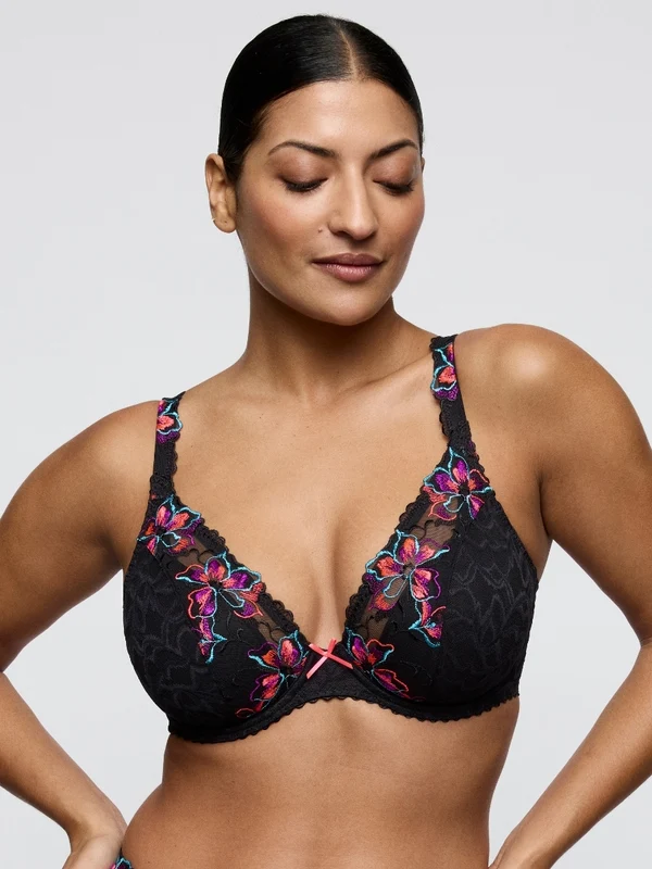 Miyara Half Padded Plunge Bra - Floral Eclipse Floral Eclipse / 42 / G