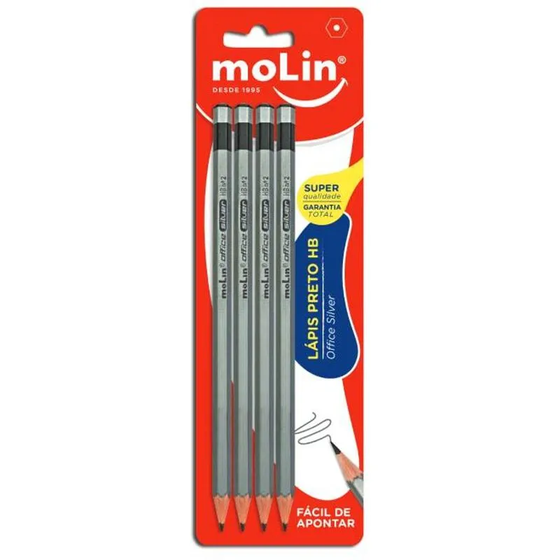 Lapis Preto Office Silver Bt Com 4 - Molin
