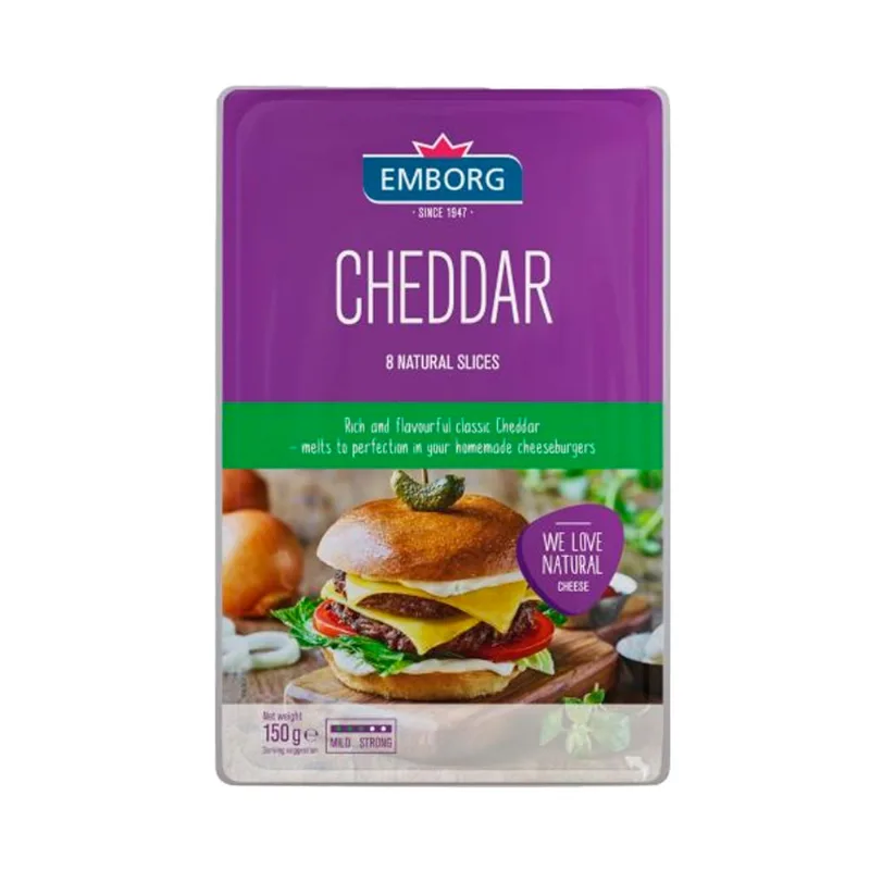 Queso Cheddar Feteado 150 Gr Emborg
