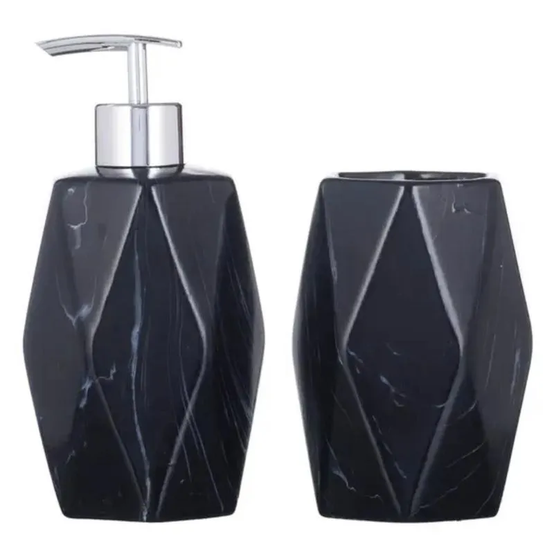Kit Banheiro Lavabo Pia Decorado Moderno Organizador 2 Peças