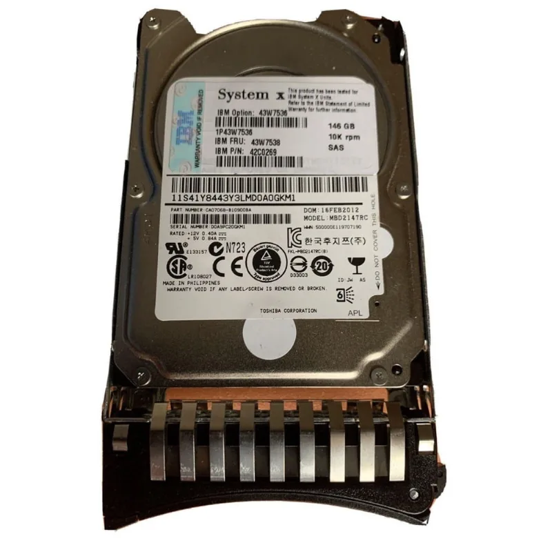 HD sas ibm 146GB 10K 2.5 43W7538 42C0269 HUC101414CSS300