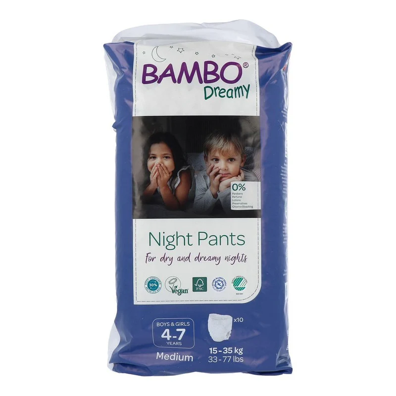 Bambo Dreamy Nachtluierbroekjes 4-7, 15-35 kg Unisex 10 stuks