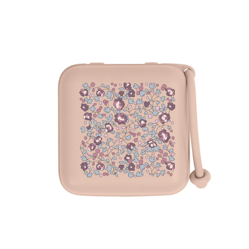 Porta Chupeta Caixa de Plástico Liberty Eloise Rosa Bibs Porta Chupeta Caixa de Plástico Liberty Eloise Bibs
