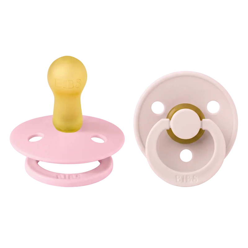 Bibs 2 suzete latex tip cherry Colour Collection 6m+ Petal/Baby Pink
