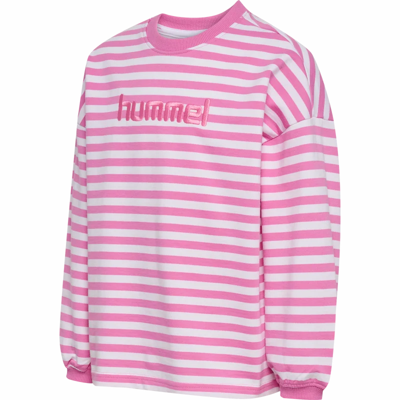 hummel Youth Geggo Stripe Sweatshirt Fuchsia Pink / 5Y-6Y