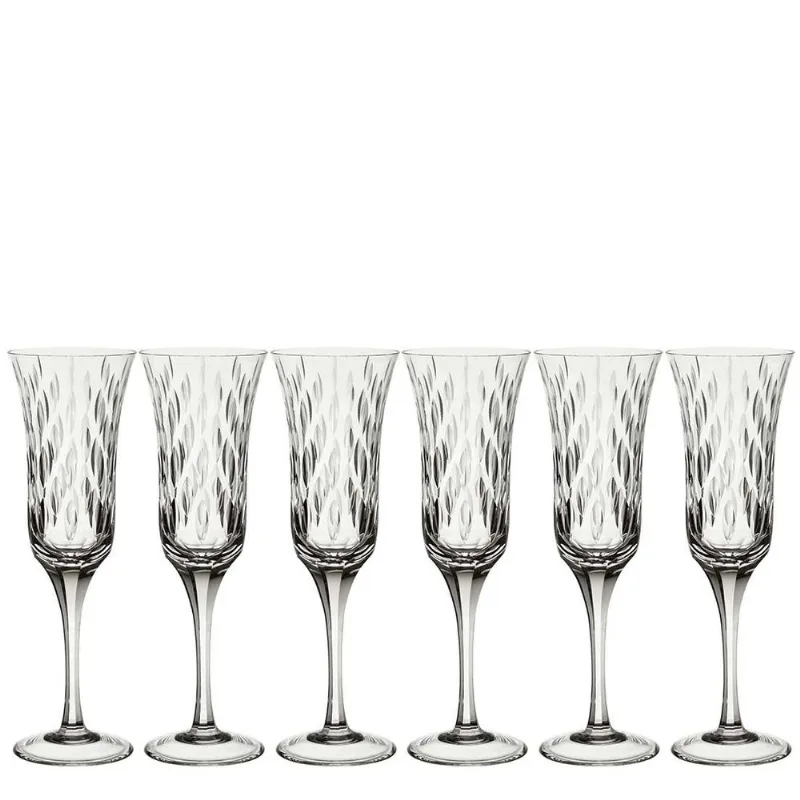 Jogo de 6 Taças em Cristal Strauss para Champagne - 180 ml - Wave