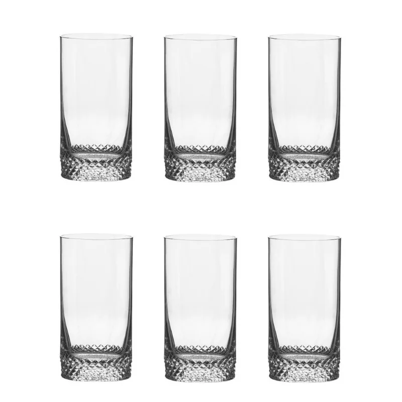 Jogo de 6 Copos de Cristal Strauss Long Drink - 400 ml - Diamante