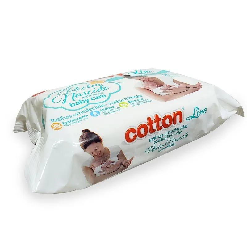Toalha Umedecida Cotton Line Recem Nascido 96unx6