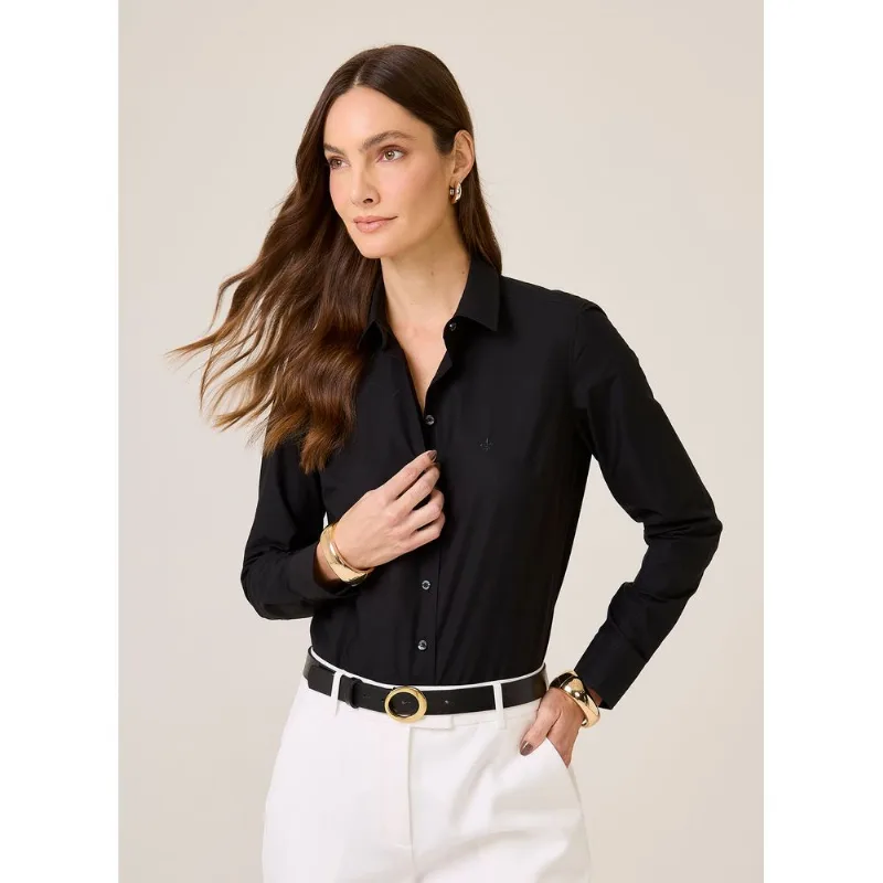 Camisa Regular Tricoline Liso Dudalina Feminina 50