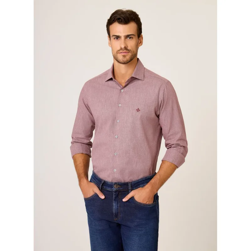 Camisa Slim Fit Vichy Melangê Dudalina Masculina 2