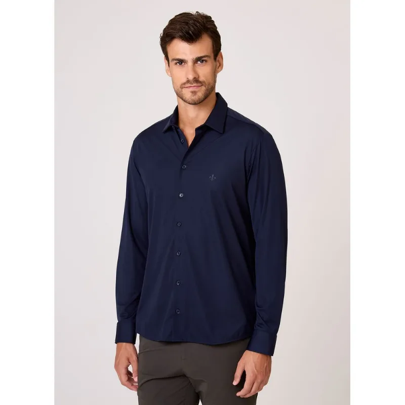 Camisa Slim Fit Performance Maquinetada Seda Dudalina Masculina 38