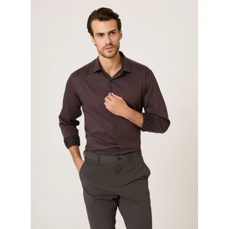 Camisa Comfort Fit Sarja Changeant Dudalina Masculina 2