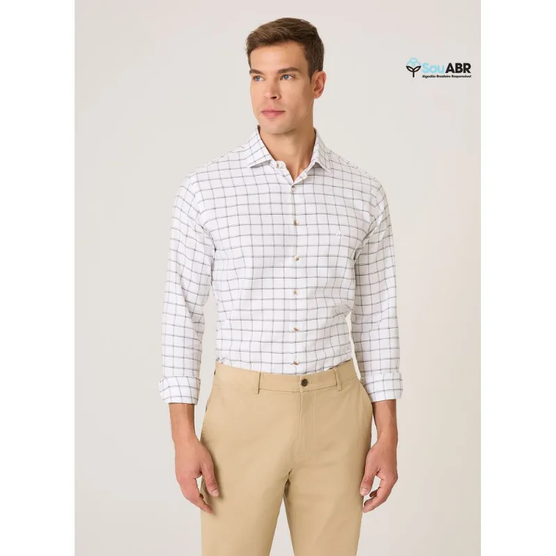 Camisa Slim Fit Oxford Xadrez Dudalina Masculina 5