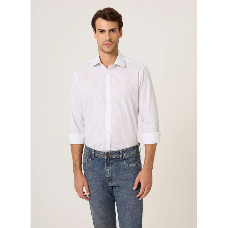 Camisa Slim Fit Tricoline Xadrez Dudalina Masculina 38