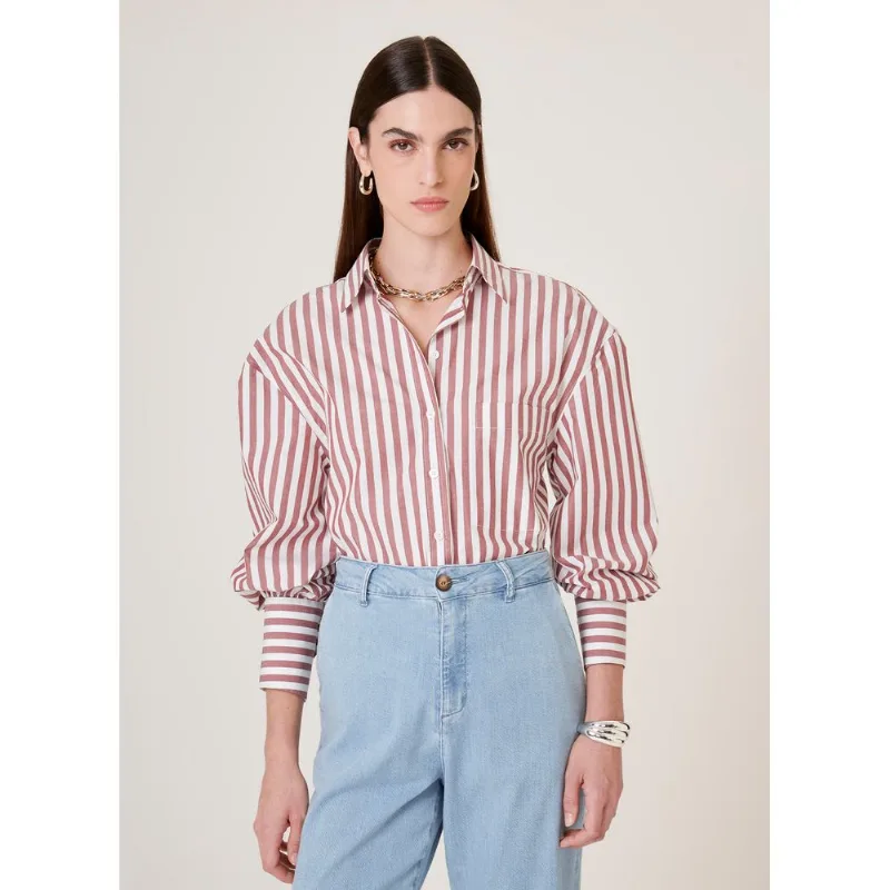 Camisa Oversized Listrada Dudalina Feminina 40