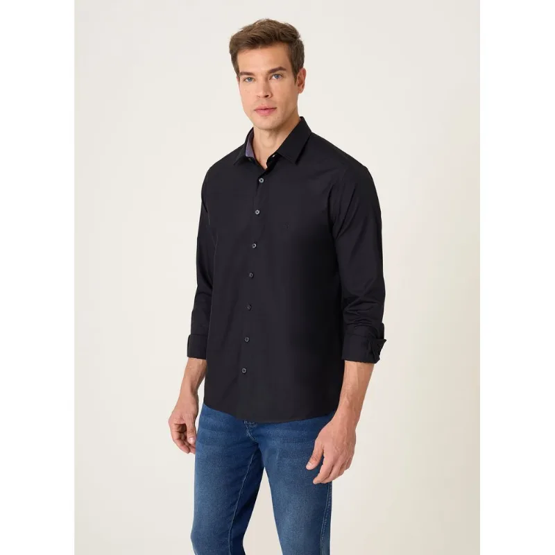 Camisa Slim Fit Tricoline Lisa Dudalina Masculina 1