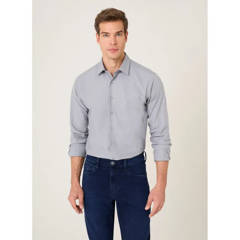Camisa Slim Fit Tricoline Lisa Dudalina Masculina 5